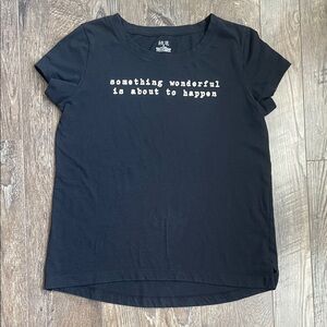 HUE Women’s Black Short Sleeve Tee with Positive Message Size M